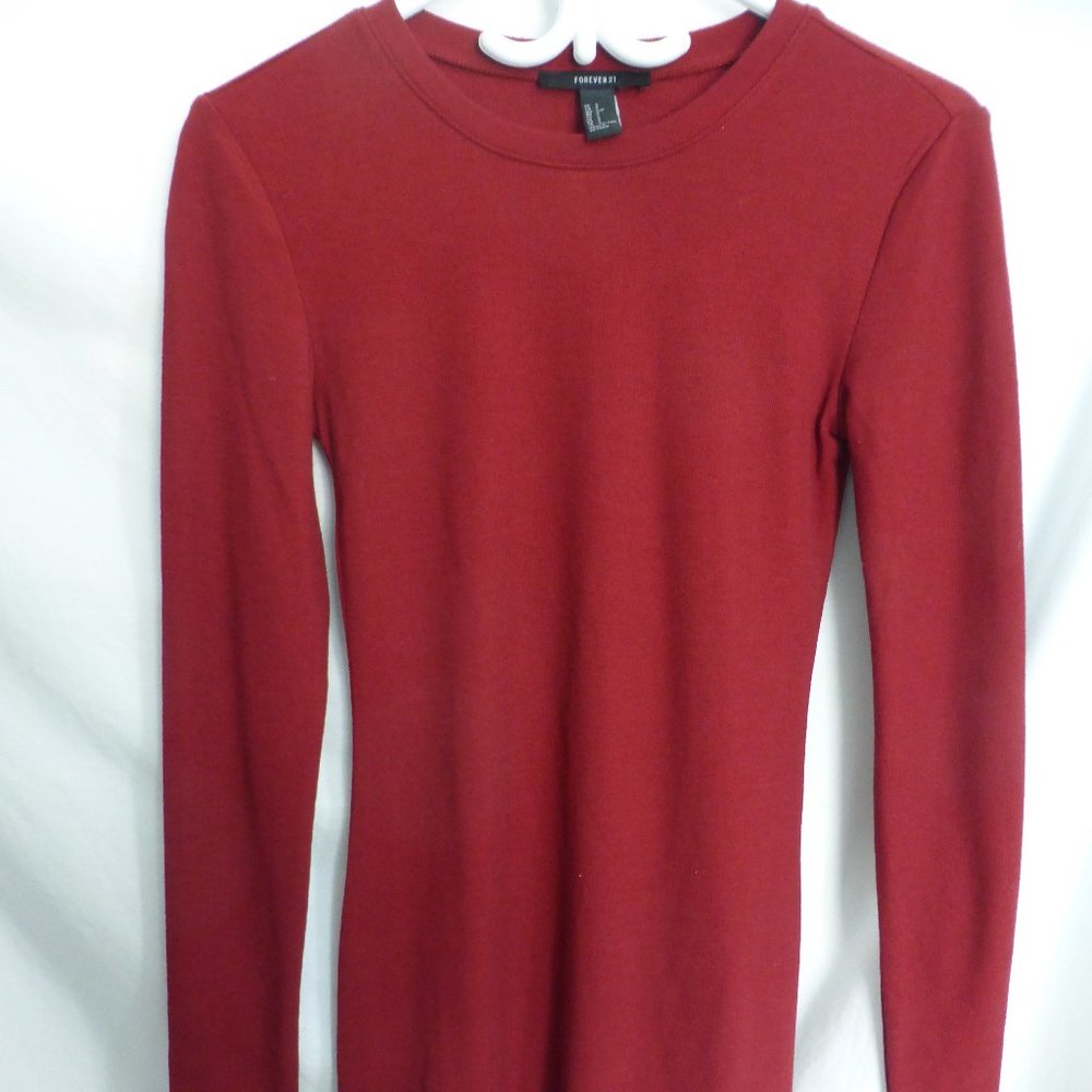 Forever 21 Red Long Sleeve Dress